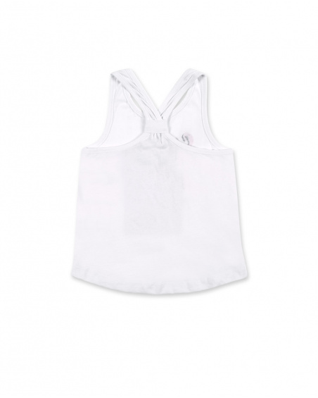 Camiseta tirantes punto blanco niña Carnet de Voyage