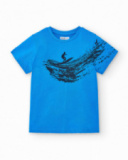 Camiseta manga corta para niño en azul colección Tenerife Surf