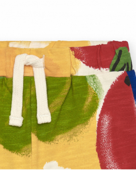 Bermuda felpa de niño en colores llamativos con estampado de