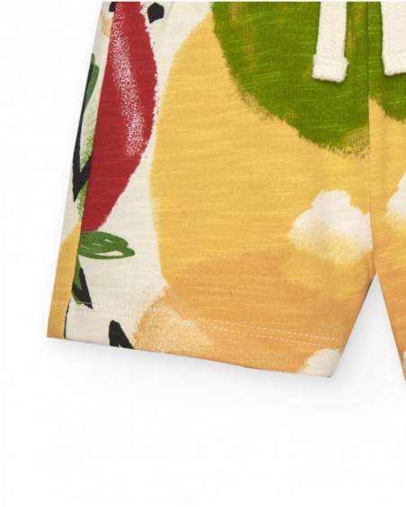 Bermuda felpa de niño en colores llamativos con estampado de