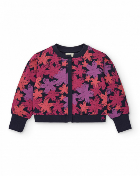 Chaqueta bomber con estampado floral para niña colección