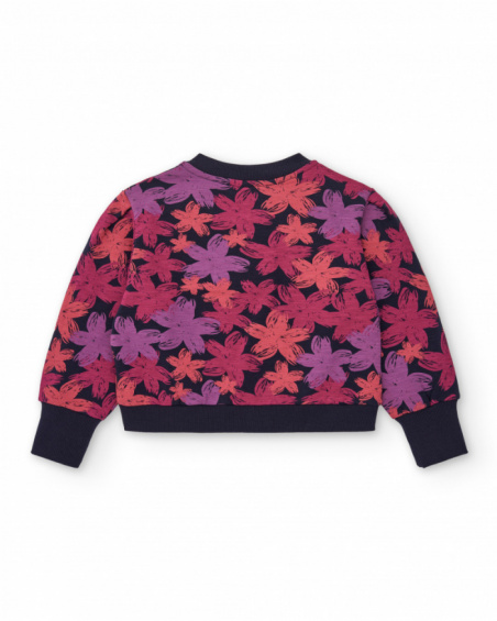 Chaqueta bomber con estampado floral para niña colección