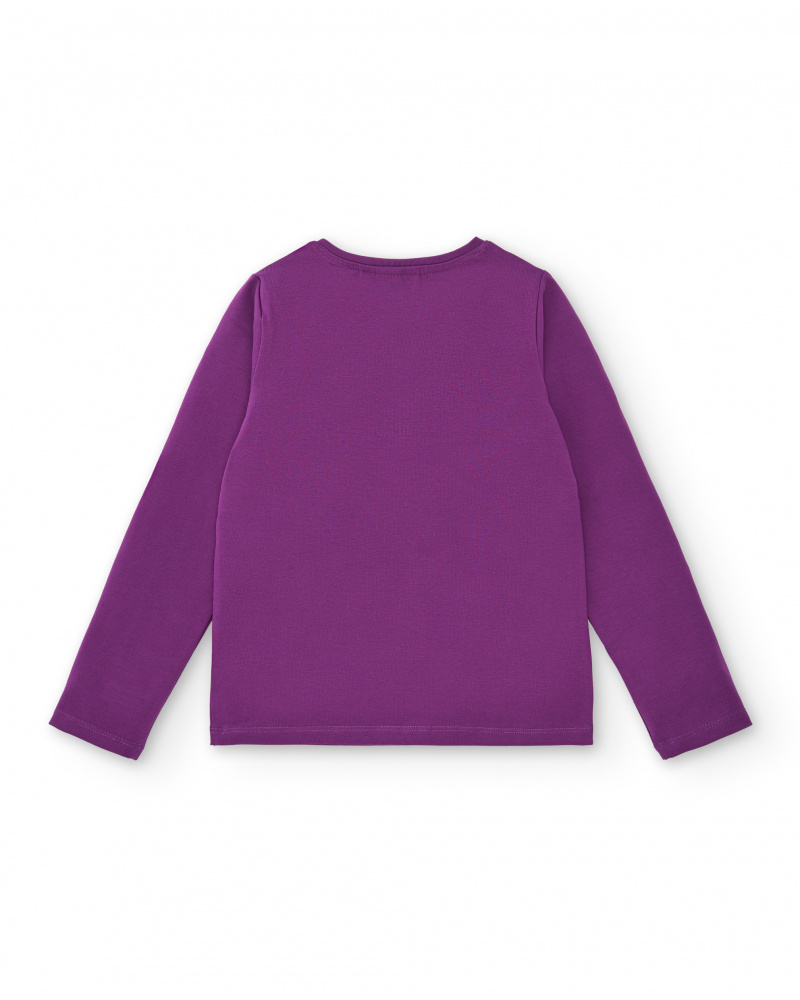 Camiseta morada niña manga larga deals