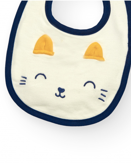 Set de baberos para niña en tonos amarillo y azul con diseño de