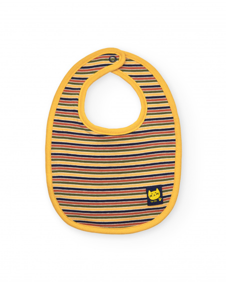 Set de baberos para niña en tonos amarillo y azul con diseño de