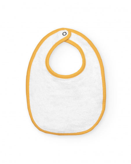 Set de baberos para niña en tonos amarillo y azul con diseño de