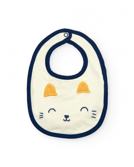 Set de baberos para niña en tonos amarillo y azul con diseño de