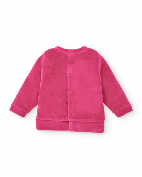 Conjunto para niña en fucsia con aplique de conejito colección