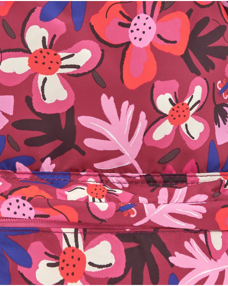 Mochila para niña en rosa con estampado floral colorido