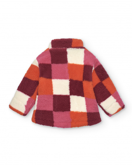 Chaqueta para niña en multicolor con diseño a cuadros colección Chaqueta para niña en multicolor con diseño a cuadros colección