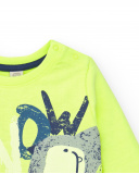 Camiseta amarilla de manga larga con estampado de pingüinos