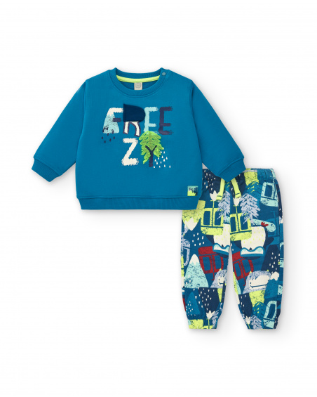 Conjunto de jersey y pantalón estampado para niño de la
