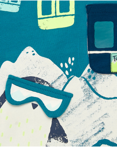 Camiseta de manga larga con estampado de pingüino snowboarder