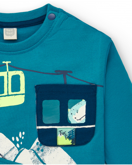 Camiseta de manga larga con estampado de pingüino snowboarder