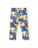 Leggings estampados con flores multicolores para niña de la Leggings estampados con flores multicolores para niña de la