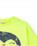 Sudadera verde neón con diseño de pingüino para niña de la Sudadera verde neón con diseño de pingüino para niña de la