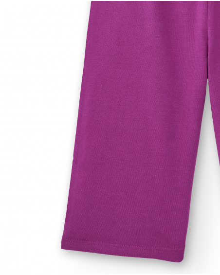 Pantalón para niña en color fucsia con lazo decorativo Pantalón para niña en color fucsia con lazo decorativo