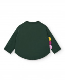 Camiseta manga larga verde con estampado de dinosaurios para Camiseta manga larga verde con estampado de dinosaurios para