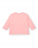 Camiseta de manga larga para niña en color rosa con estampado Camiseta de manga larga para niña en color rosa con estampado