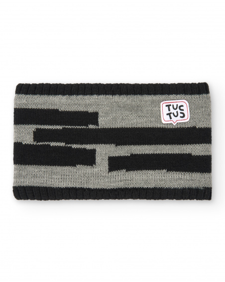 Bufanda niño en gris con diseño a rayas colección Cartoon
