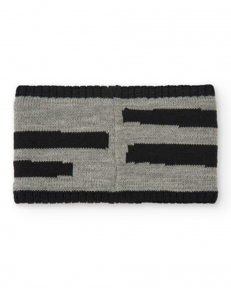 Bufanda niño en gris con diseño a rayas colección Cartoon