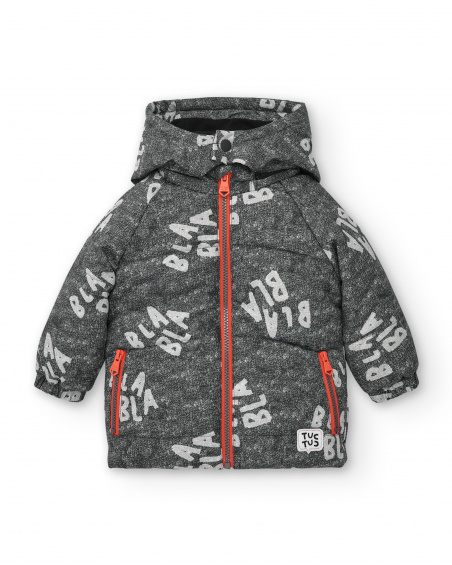 Chaqueta niño en gris con capucha y estampado colección Cartoon Chaqueta niño en gris con capucha y estampado colección Cartoon