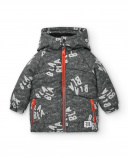 Chaqueta niño en gris con capucha y estampado colección Cartoon Chaqueta niño en gris con capucha y estampado colección Cartoon