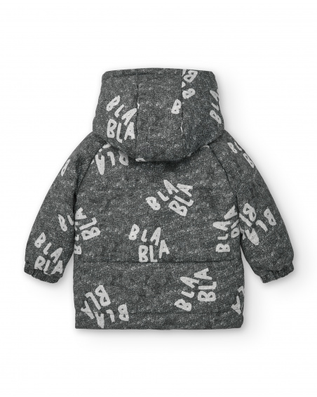 Chaqueta niño en gris con capucha y estampado colección Cartoon Chaqueta niño en gris con capucha y estampado colección Cartoon