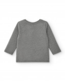 Camiseta niño en gris con estampado de tigre y detalles Camiseta niño en gris con estampado de tigre y detalles