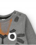 Camiseta niño en gris con estampado de tigre y detalles Camiseta niño en gris con estampado de tigre y detalles