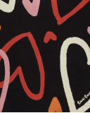 Sudadera felpa de niña en negro con estampado de corazones Sudadera felpa de niña en negro con estampado de corazones
