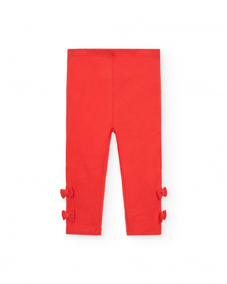 Leggings niña en rojo con lazos laterales colección Cartoon