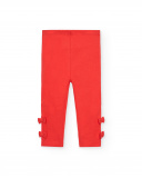Leggings niña en rojo con lazos laterales colección Cartoon Leggings niña en rojo con lazos laterales colección Cartoon