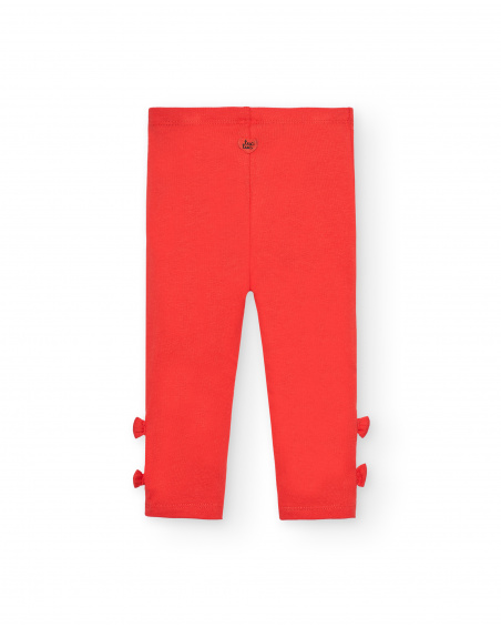 Leggings niña en rojo con lazos laterales colección Cartoon