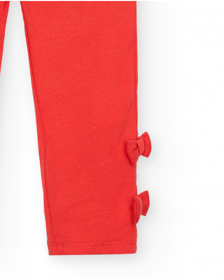 Leggings niña en rojo con lazos laterales colección Cartoon