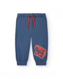 Pantalón jogger niño en azul con estampado "Great Job!" Pantalón jogger niño en azul con estampado "Great Job!"