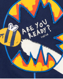 Sudadera felpa niño en azul marino con estampado de abeja Sudadera felpa niño en azul marino con estampado de abeja