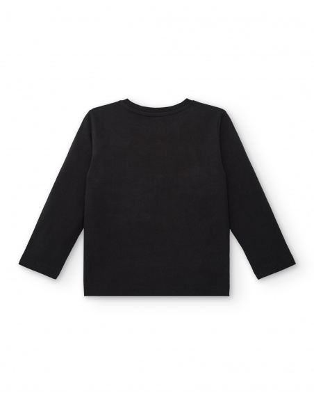 Camiseta negra con mensaje "The City Beat" para niño de la