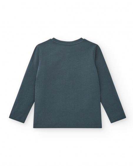 Camiseta azul con estampado para niño de la colección Dark Rider