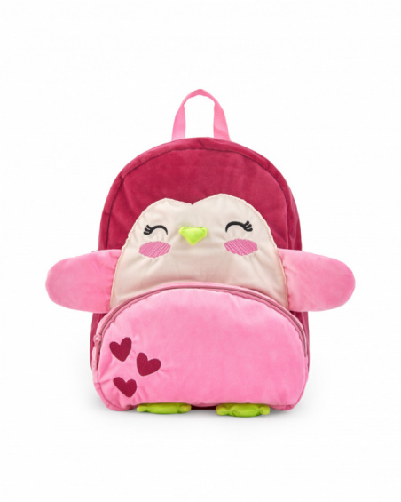 Mochila infantil en rosa con diseño de pingüino colección Freezy
