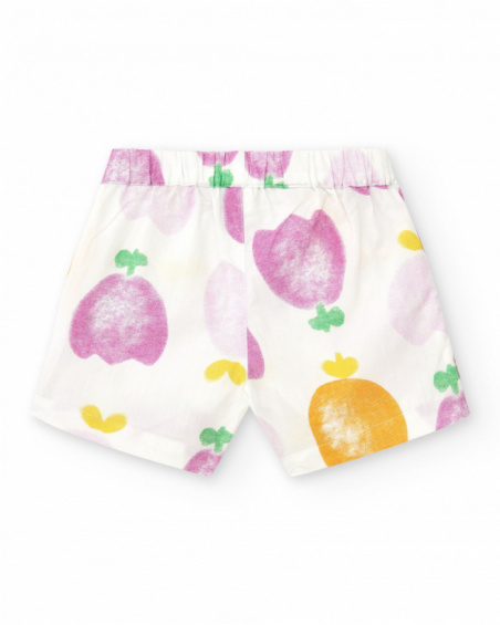 Conjunto para niña con camiseta de punto sin mangas y estampado Conjunto para niña con camiseta de punto sin mangas y estampado