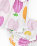 Conjunto de punto para niña con vestido sin mangas de estampado Conjunto de punto para niña con vestido sin mangas de estampado