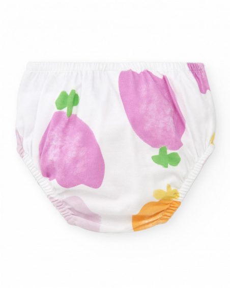 Conjunto de punto para niña con vestido sin mangas de estampado Conjunto de punto para niña con vestido sin mangas de estampado