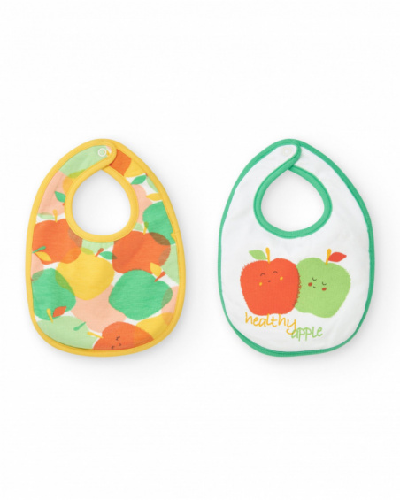Pack de dos baberos unisex con estampado de frutas y cierre a Pack de dos baberos unisex con estampado de frutas y cierre a