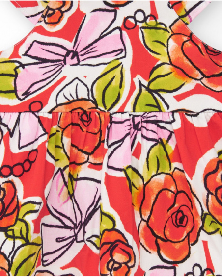 Vestido floral multicolor para niña con volantes Vestido floral multicolor para niña con volantes