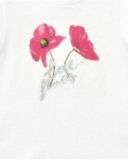 Camiseta blanca para niña con flores y brillo Camiseta blanca para niña con flores y brillo