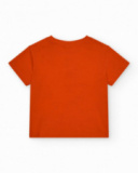 Camiseta roja para niña con estampado de pájaro Camiseta roja para niña con estampado de pájaro