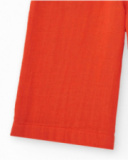 Pantalón culotte naranja para niña con cintura fruncida y lazo Pantalón culotte naranja para niña con cintura fruncida y lazo