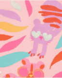 Camiseta rosa manga larga para niña con estampado de animales Camiseta rosa manga larga para niña con estampado de animales