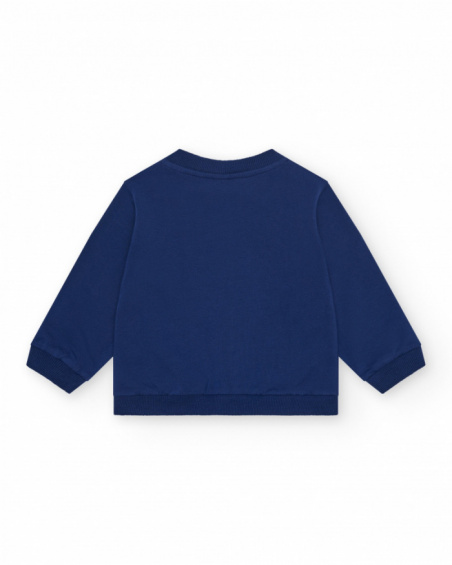 Chaqueta de felpa para niña en azul con corazón en el pecho y Chaqueta de felpa para niña en azul con corazón en el pecho y